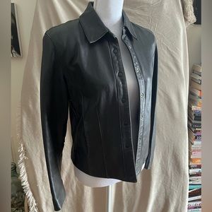 Intentionally distressed gorgeous leather “shirt” jacket!